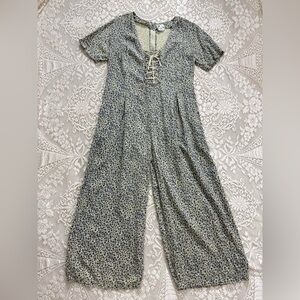 Vintage 90’s dainty calico floral cottagecore prairie wide leg jumpsuit
